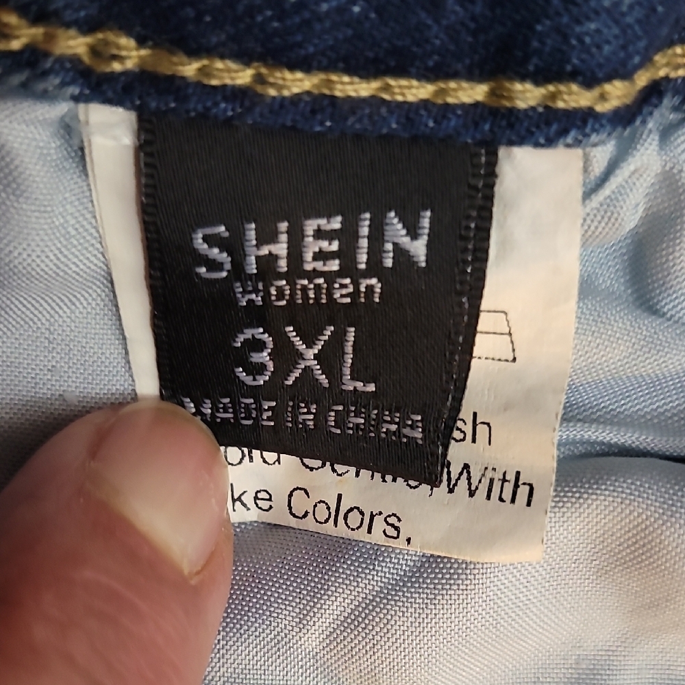 Blue Jean Shorts with Rolled Hems and Stretch - Picture 3 of 8